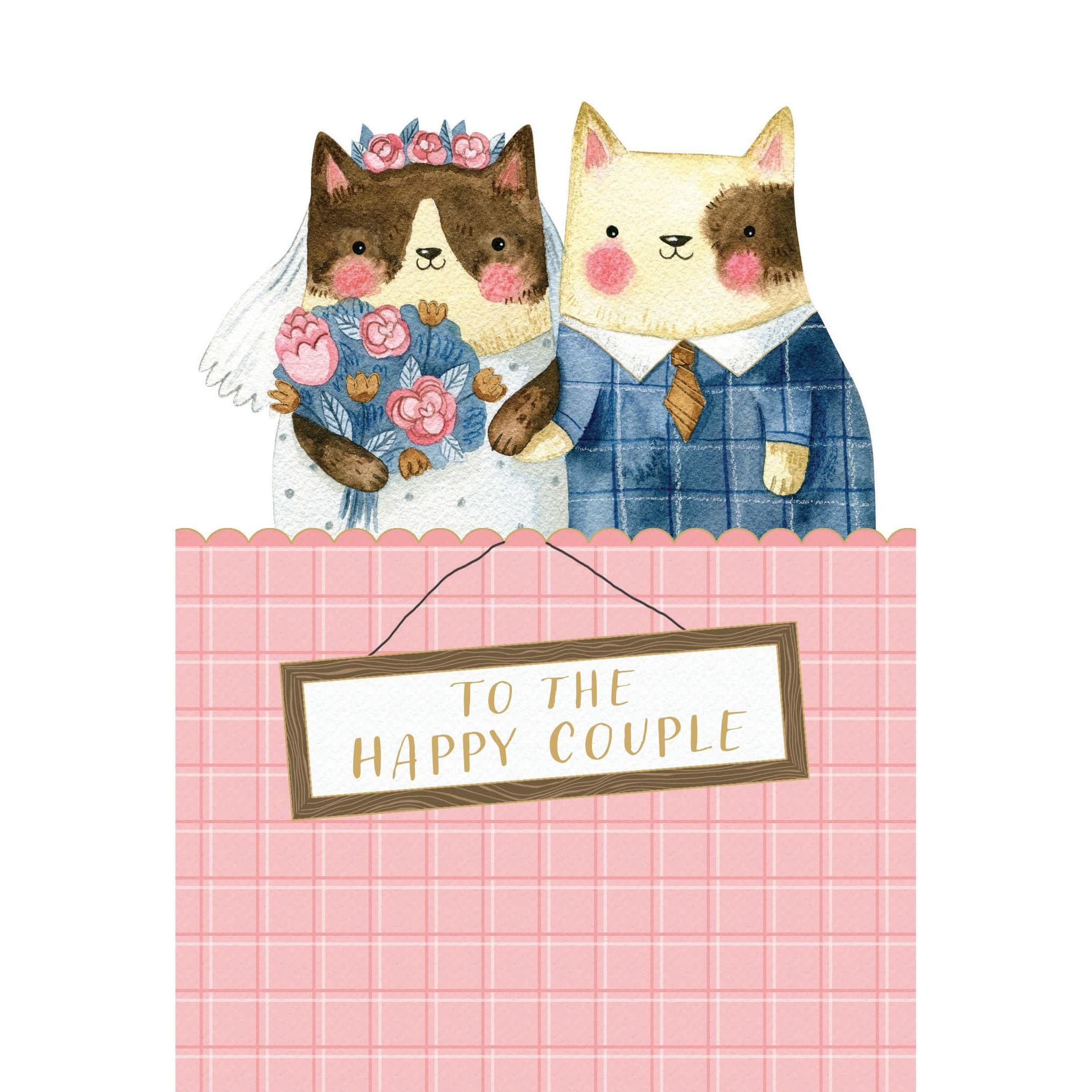 Pictura Cat Couple Wedding Card featuring adorable illustrated cats, perfect for celebrating love on special occasions.